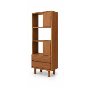 <b>Tall</b> Wooden Bedside Storage <b>Cabinet</b> with Open Shelves Drawers and Doors Modern Bedroom Furniture for Hotel Apartment - Product Image 1