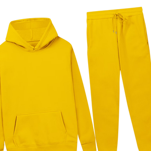 Conjunto Deportivo de Sudadera con Capucha Amarilla y Pantalones Jogger para Hombre y Mujer, Ropa Deportiva Casual de Invierno, Venta al Por Mayor de Fábrica, Logotipo Personalizado OEM - Product Image 3