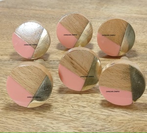 Handcrafted Polished Resin Mango Wood High Strength <b>Drawer</b> <b>Knob</b> Cabinet Pull for Dressers <b>Drawers</b> Furniture Artistic Resin Inlay - Product Image 2