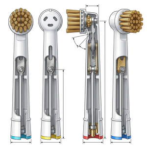 Cabezales de cepillo redondos radiales genéricos para cepillos de dientes eléctricos Oral-B, puntas de repuesto al por mayor OEM - Product Image 1