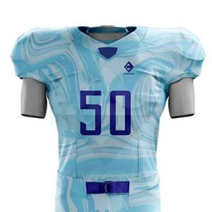 Uniforme de football américain pour hommes personnalisable, manches courtes, 100% polyester, design respirant - Prix d'usine en stock ! Toutes les saisons - Product Image 3