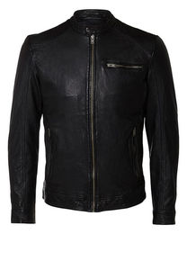 Veste en cuir pour homme Manteau de motard à coupe ample en cuir naturel de style moto d'hiver Personnalisé Imperméable Coupe-vent Logo avant - Product Image 3