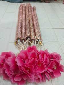 Nouveau Design Perle Avec Fleur Rose Dandiya Bâtons Mariée Et Marié Dandiya Paire Gland Dandiya Bâton pour Faveur Article - Product Image 3