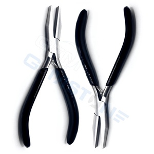 Professional Hair Extension Flat <b>Nose</b> Plier 7" Stainless Steel Flat Jaw Hair Extension Tool for I Tip Hair Extension Plier - Product Image 5