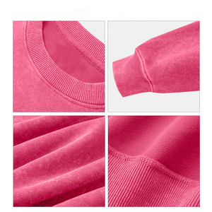 เสื้อสเวตเชิ้ตสำหรับผู้ชายคอกลมผ้าฝ้าย100% บริสุทธิ์ลายกรดลดการหด - Product Image 4