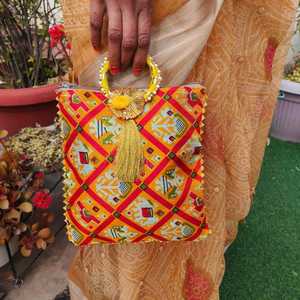 Bolso de mano indio con elegante perla y Asa de bola metálica Bolso de mujer Gota Work Bolsos de hombro Broadcast Print Monedero Regalo - Product Image 2