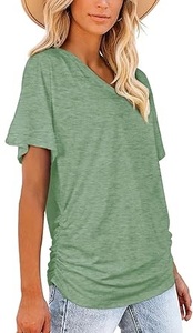 Camisetas con Cuello en V, Manga Corta, Alta Calidad, Nuevos Estilos Casuales, 100% Algodón, Transpirables, Ecológicas, Tela Oxford, Camisetas Personalizadas - Product Image 4