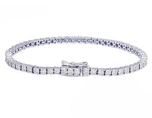 Bracelet de tennis moderne en or blanc cultivé en laboratoire avec diamant 10K élégant coupe ronde classique cadeau de bijoux de luxe - Product Image 3