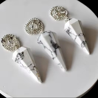 Pendentif de radiesthésie indien en howlite et quartz rose facetté, fait main, de qualité supérieure, tailles personnalisées, cristal métaphysique, vente en gros