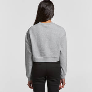 Jersey de lana con cuello redondo para mujer, Sudadera corta con Logo personalizado, ropa de calle lisa en blanco, venta al por mayor, 100% - Product Image 6