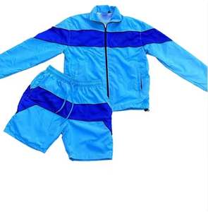 Veste et short coupe-vent en polyester personnalisés pour hommes Ensemble de survêtement unisexe 3/4 Ensemble de deux pièces coupe-vent en nylon zippé pour hommes - Product Image 4