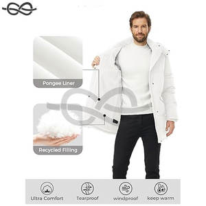 Abrigo de invierno para hombre, chaqueta cálida Parka, chaqueta acolchada impermeable y aislada con capucha extraíble para clima frío - Product Image 4