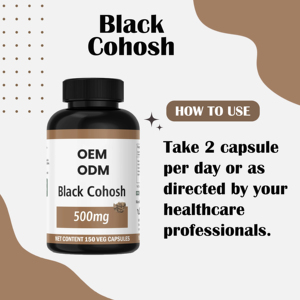 Suplemento al por mayor de OEM Extracto de cohosh negro natural puro 500mg 150 CÁPSULAS DE cohosh negro orgánico - Product Image 5