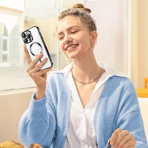 Custodia trasparente con anello magnetico con Design Premium cromato con protezione per Iphone 16 Pro Max - Product Image 6