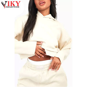 <b>Women</b> crop Flared Style Tracksuit Outer Wear Training Jogging Wear Customized Size Logo pullover Flared Style Tracksuit - Product Image 6