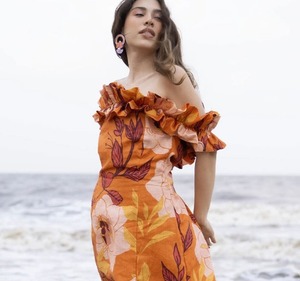 Vestido con estampado floral de algodón indio hecho a mano para mujer, estilo informal para fiesta, boda, luna de miel, regalo de novia personalizado a la venta - Product Image 1