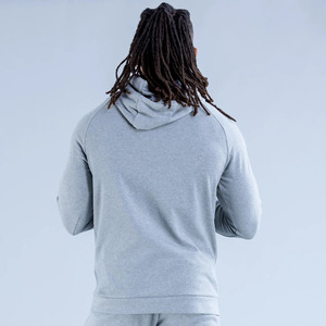High Demand Custom Grey Marl Stretch Fabric Men Hoodies Cotton Blended Breathable & Quick Dry <b>Gym</b> & Streetwear <b>Hoodie</b> <b>For</b> Men - Product Image 3
