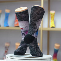 Chaussettes de sport d'hiver personnalisées en coton mélangé, sublimées numériquement, à séchage rapide, avec logo à la base du mollet, en jacquard, pour la vente en gros