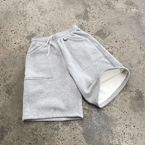 Oem Custom Gray 100% Cotton Baggy Blank 3/4 Sweat Shorts 360grams French Terry Heavy Weight <b>Fleece</b> <b>Joggers</b> Sweat Shorts for Men - Product Image 5