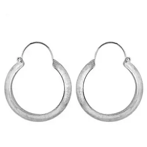 925 <b>Silver</b> <b>Hoop</b> Earrings for Women Princess Cut Diamond Religious <b>Huggie</b> Style Trendy Moon Pattern Daily Wear Rhodium Plating - Product Image 2