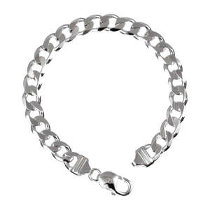 Bracelet gourmette CLARA en argent sterling 92,5 avec diamant, plaqué or 14 carats et rhodium, 8,5 pouces, 22 g, anti-ternissement, cadeau pour hommes et garçons - Product Image 1