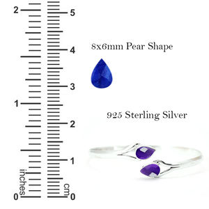 Brazalete de ajuste de bisel de plata de ley 925 unisex, piedra preciosa de pera de Cuarzo Rosa, piedra doble, oro Vermeil, diamante, perla, regalo único - Product Image 3