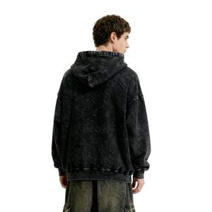 Sudaderas con Capucha de Alta Calidad con Logotipo Serigrafiado para Hombre, Sudaderas Gruesas Personalizadas 100% Algodón, Estilo Vintage Lavado Ácido Desgastado - Product Image 6