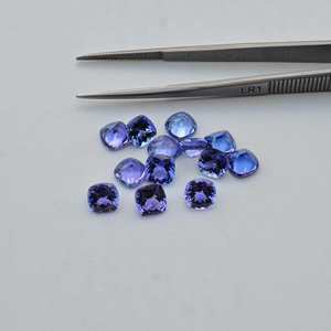 Coussin à facettes en tanzanite bleue naturelle de 8mm pour la fabrication de bijoux en vrac de pierres précieuses du fabricant fournisseur régulier - Product Image 3