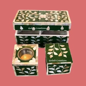 Juego de Bakhoor con incrustaciones de nácar hechas a mano, quemador de incienso de estilo árabe de lujo y soporte, juego de regalo para fragancia y regalo para el hogar - Product Image 2