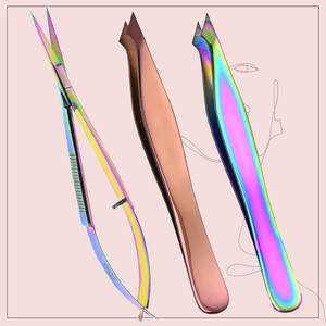 แหนบถอนขนคิ้วสองปลายแหลมแบบมืออาชีพกรรไกรเล็มคิ้วตรงเครื่องมือตัดแต่ง - Product Image 4