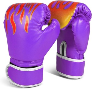 Guantes de kickboxing de cuero PU personalizados de alta calidad con logotipo Guantes de boxeo de entrenamiento de cuero de vaca al por mayor Equipo bóxer - Product Image 3