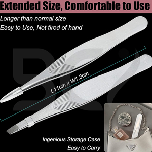 Pince à épiler classique en acier inoxydable à pointe inclinée, durable, pour une épilation précise des poils du visage, pour hommes et femmes - Product Image 5