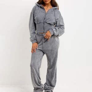 ชุดวอร์มลายฟอกสีซีดแบบขายส่งราคาถูก คุณภาพดี สินค้ามาใหม่ ชุดวอร์มลายฟอกสีสำหรับผู้หญิง - Product Image 2