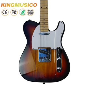 Guitare électrique Kingmusico TL Style <span class=keywords><strong>Telecaster</strong></span> Sunburst Corps plein Coupure simple - Product Image 1
