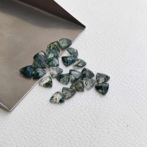 6mm Natural verde musgo ágata trillón forma piedra preciosa suelta fabricante al por mayor Venta caliente piedras de ágata facetadas listas para enviar - Product Image 4