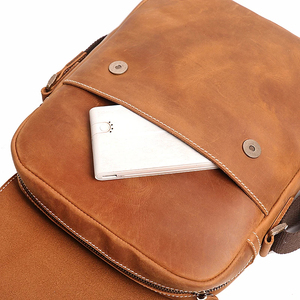 Wholesale Custom Real Leather <b>Mens</b> Shoulder <b>Bag</b> Stylish Large Capacity <b>Crossbody</b> Messenger <b>Bags</b> Eco-Friendly Zipper Closure - Product Image 4