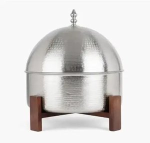 Trendy Design Hammered <b>Lid</b> Stainless Steel Food Serving <b>Casserole</b> Hot Pot <b>Dish</b> Rose Color Wedding Catering Service Hotpot - Product Image 4