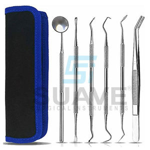 Kit de higiene dental para el cuidado de los dientes, removedor de sarro de placa, escalador, herramientas de cuidado dental de acero inoxidable de SUAVE SURGICAL INSTRUMENTS - Product Image 1