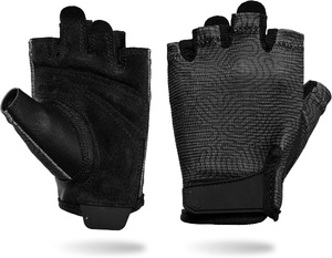 Guantes de nailon de medio dedo personalizados para gimnasio, ciclismo y entrenamiento físico, guantes de entrenamiento de levantamiento de pesas con agarre de cuero elástico - Product Image 3