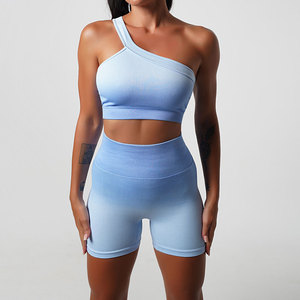 ชุดโยคะ 2 ชิ้นสำหรับผู้หญิง ไซส์พลัส ดีไซน์ล่าสุดปี 2022 ผลิตตามสั่ง เนื้อผ้ายืดหยุ่นสูง ระบายอากาศได้ดี เป็นมิตรต่อสิ่งแวดล้อม สีพื้น - Product Image 6