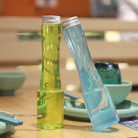 Sans BPA 200ml Bouteilles de boissons froides en forme de tour en plastique PET vides Conteneurs de boissons gazeuses en carbone Soda Bouteilles de café à infusion froide