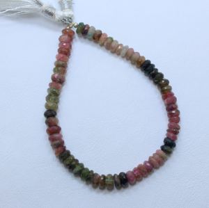 Multi turmalina facetada Rondelle forma cuentas sueltas 5X6MM tamaño y 7 ''longitud Premium 7 ''turmalina Rondelle cuentas - Product Image 1