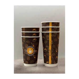 Vaso de papel de doble pared Kraft y blanco de 10oz resistente al calor para servir bebidas frías y calientes muy demandadas para proveedor mayorista - Product Image 1