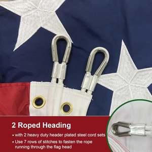 Mega 15x25 Ft Outdoor Luxury Embroidered American <b>Flag</b> Stars Roped Heading Double Stitched Sewn Stripes Heavy Duty Nylon - Product Image 5