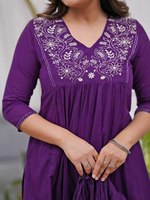Ensemble trois pièces Kurta/Kurti de couleur lavande, style actrice de série télévisée, avec magnifique broderie, pour soirée - SHREE INDIAN EXPORTS
