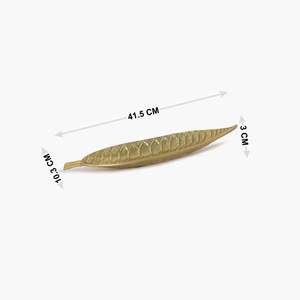 Plateau décoratif en laiton en forme de feuille pour les fruits secs et les collations Design élégant pour la table à manger Style durable et artisanal - Product Image 2