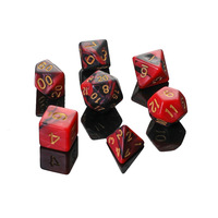 Dés en résine écologiques pour jeux de table D&D, Donjons et Dragons, CoC, jeux de rôle TRPG, Cthulhu, à facettes multiples, surface lisse incrustée, avec anneau