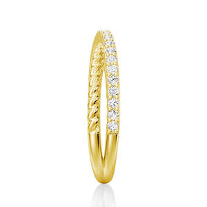 18K Gold Wedding Band with Round Cut Moissanite Diamond Elegant 18K Gold <b>Ring</b> - Product Image 3
