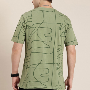เสื้อยืดคอกลมสำหรับใส่วิ่งออกกำลังกายผ้าฝ้ายโพลีเอสเตอร์สำหรับผู้ชายกางเกงขาสั้นผ้าถักลายพื้น - Product Image 2