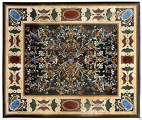 Table basse en marbre au design traditionnel haut de gamme avec incrustation florale Pietra Dura, mobilier écologique pour la maison